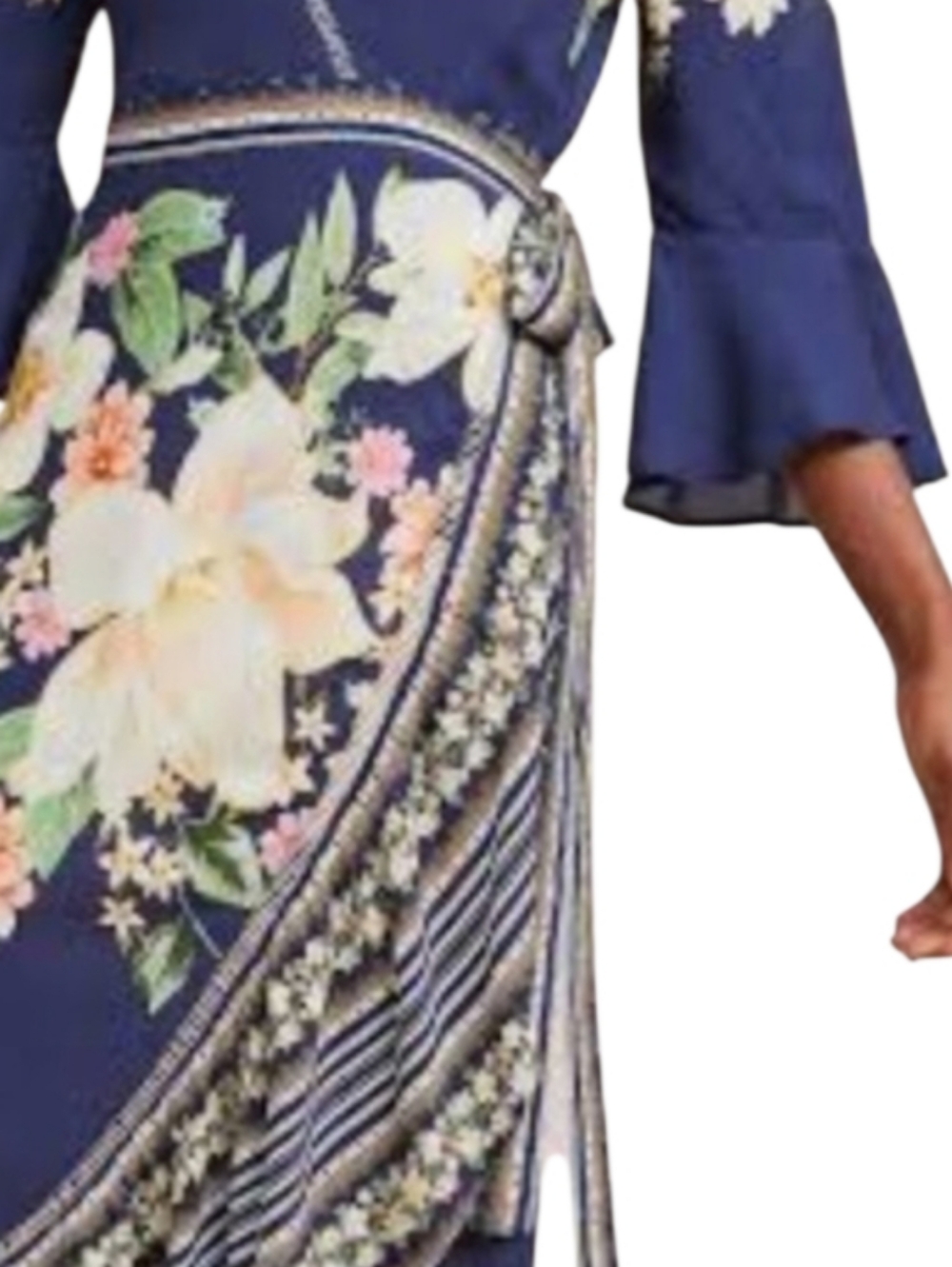 Farm de Rio blue floral wrap maxi dress size S - Picture 3 of 9
